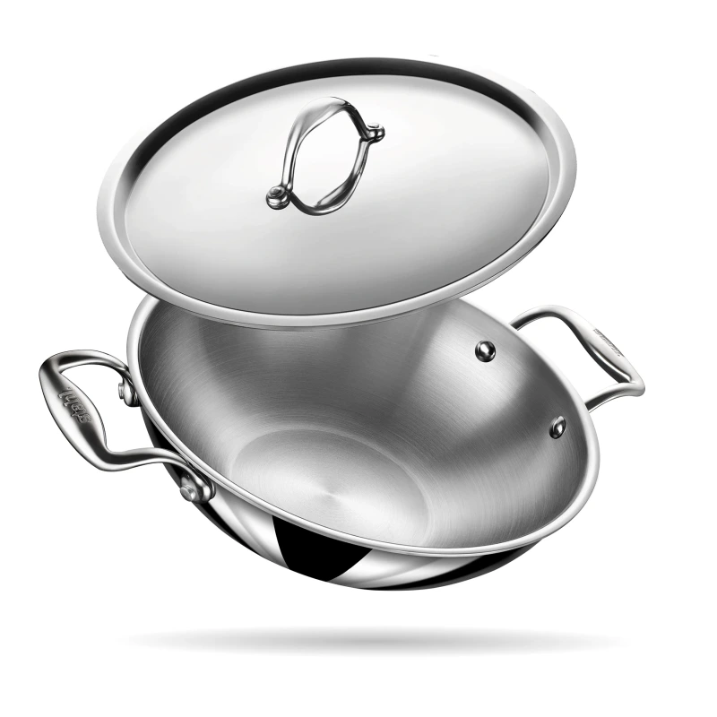 Stahl Artisan Triply Kadhai With Lid Jumbo