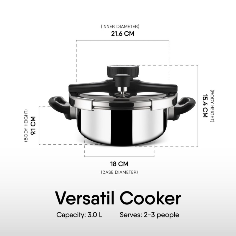 Stahl Versatil Stainless Steel Pressure Cooker