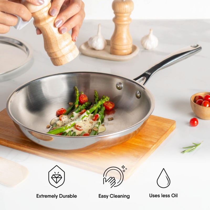 Stahl Artisan Triply Frypan With Lid