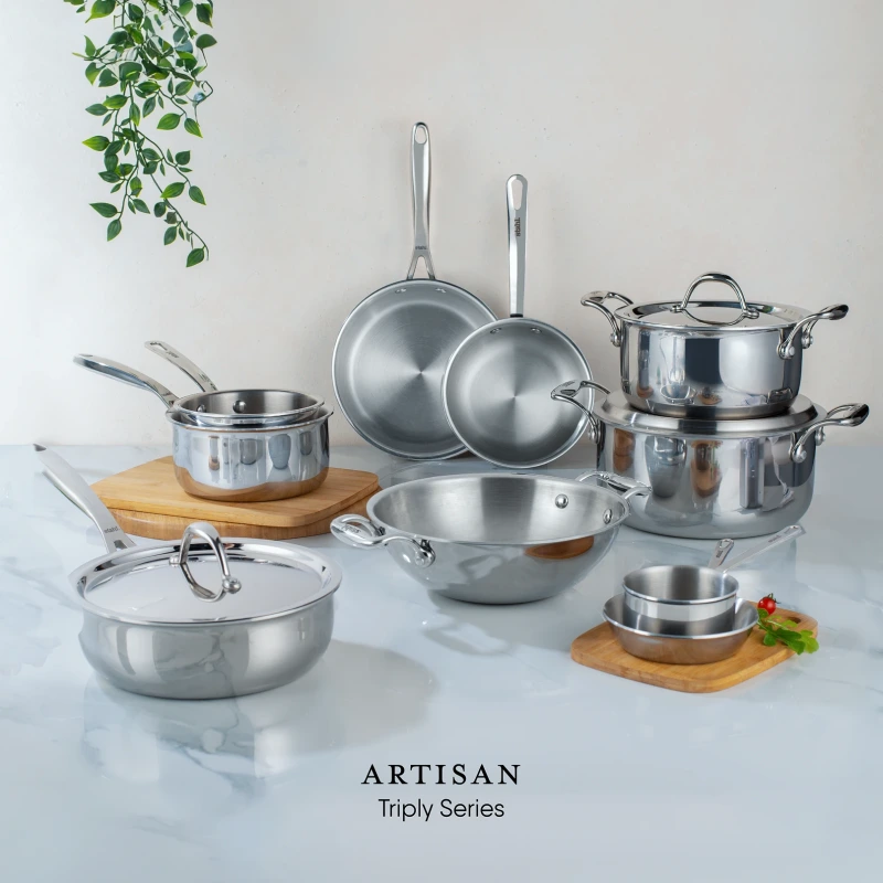 Stahl Artisan Triply Kadhai With Lid
