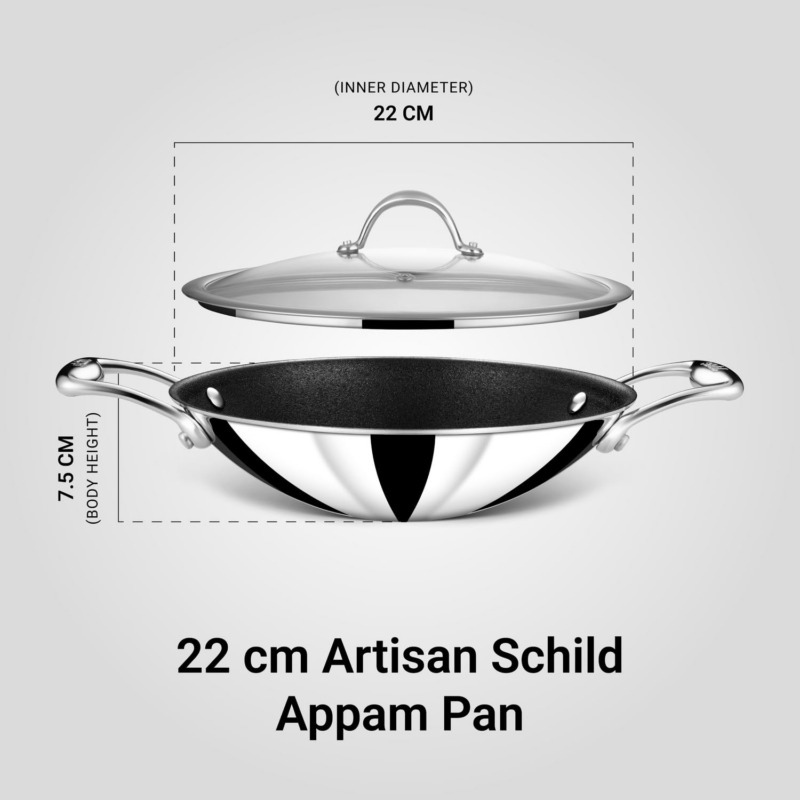 Stahl Artisan Schild Appachetty Pan 22 cm