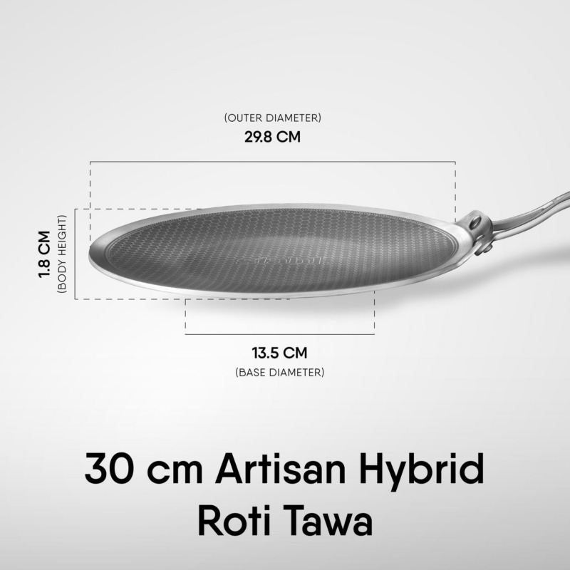 Stahl Artisan Triply Hybrid Roti Tawa with Cast Handles