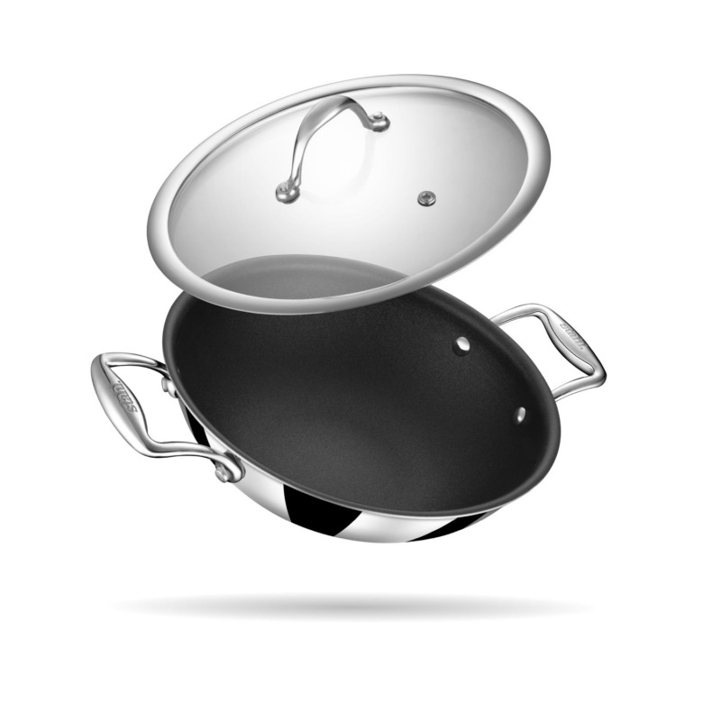 Stahl Artisan Schild Kadhai With Lid