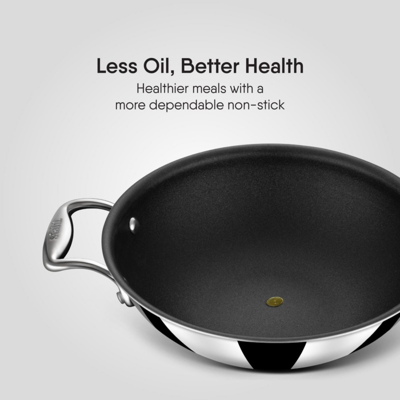 Stahl Artisan Schild Kadhai With Lid