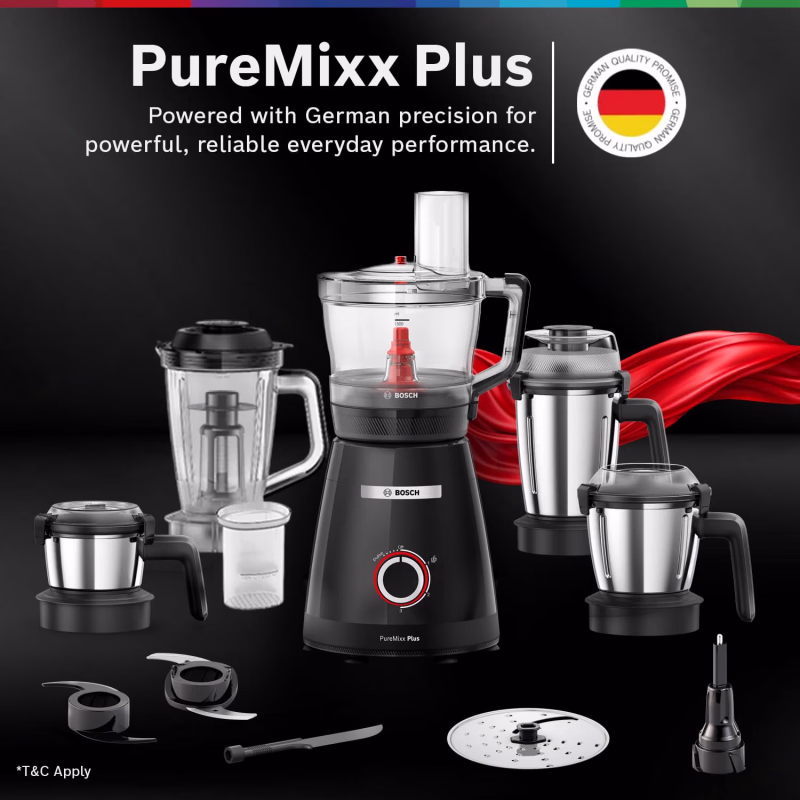 Bosch Puremixx Plus Food Processor + Mixer Grinder 800W
