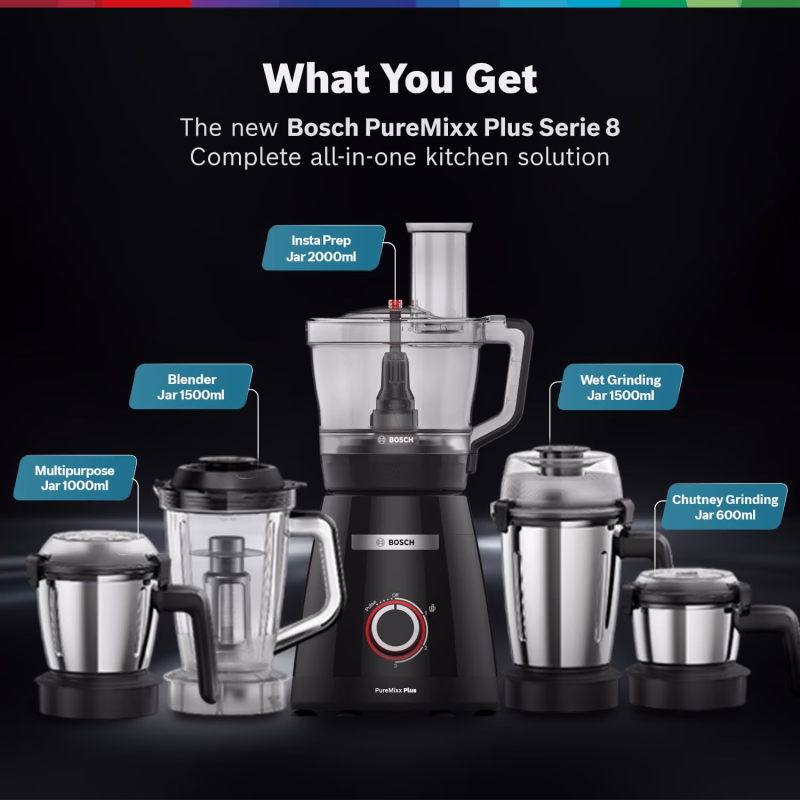 Bosch Puremixx Plus Food Processor + Mixer Grinder 800W