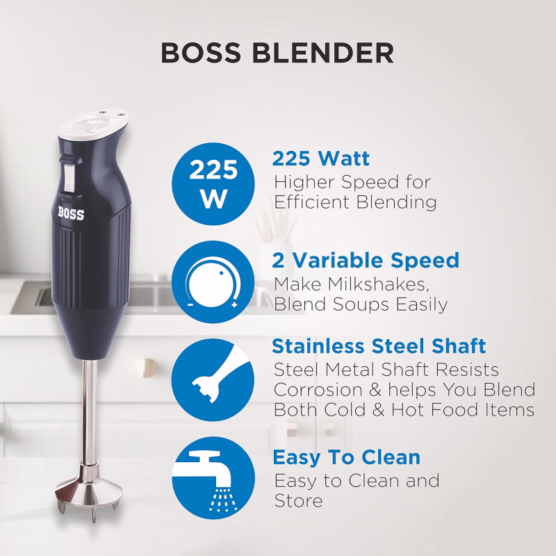 Boss B132 Portable Hand Blender 225W