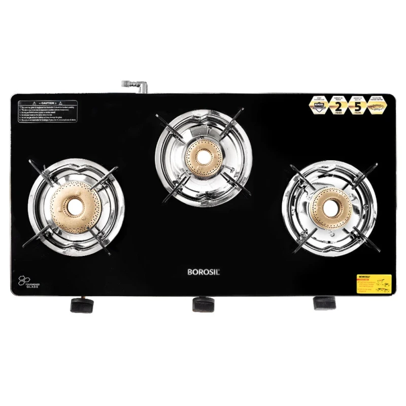Borosil Blaze Glass Top 3 Burner Gas Stove