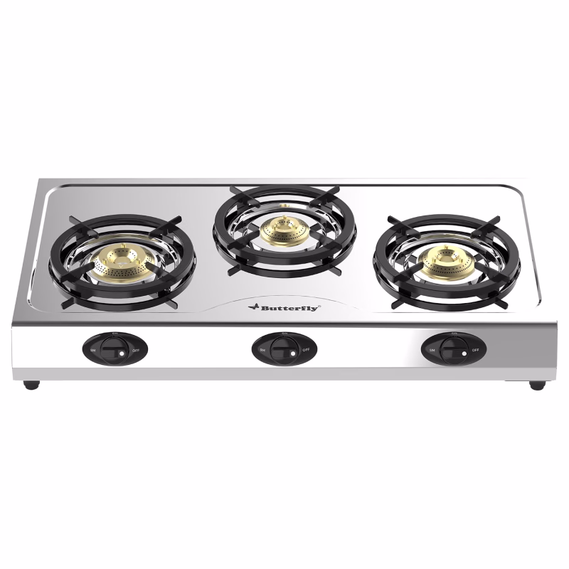 Butterfly Bolt Shakti 3 Burner Stainless Steel Gas Stove