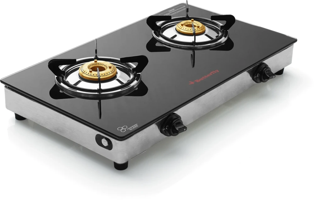 Butterfly Reflection 2 Burner Glass Top Gas Stove