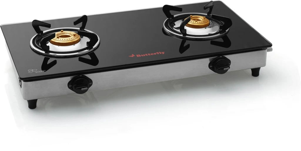 Butterfly Reflection 2 Burner Glass Top Gas Stove