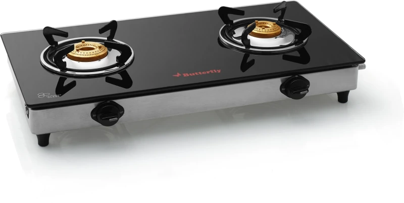 Butterfly Reflection 2 Burner Glass Top Gas Stove