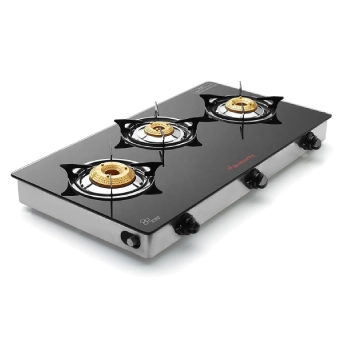 Butterfly Reflection 3 Burner Glass Top Gas Stove