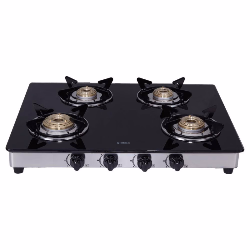 Elica Sapphire 694 CT DT Vetro 4 Burner Glass Top Gas Stove