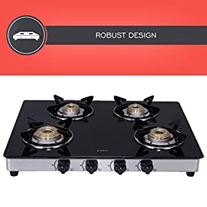 Elica Sapphire 694 CT DT Vetro 4 Burner Glass Top Gas Stove