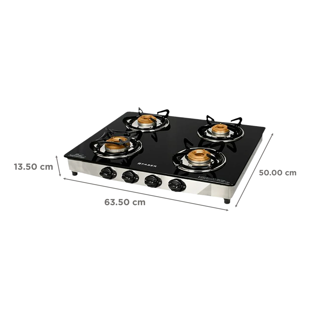 Faber Jumbo 4BB 4 Burner Glass Top Gas Stove