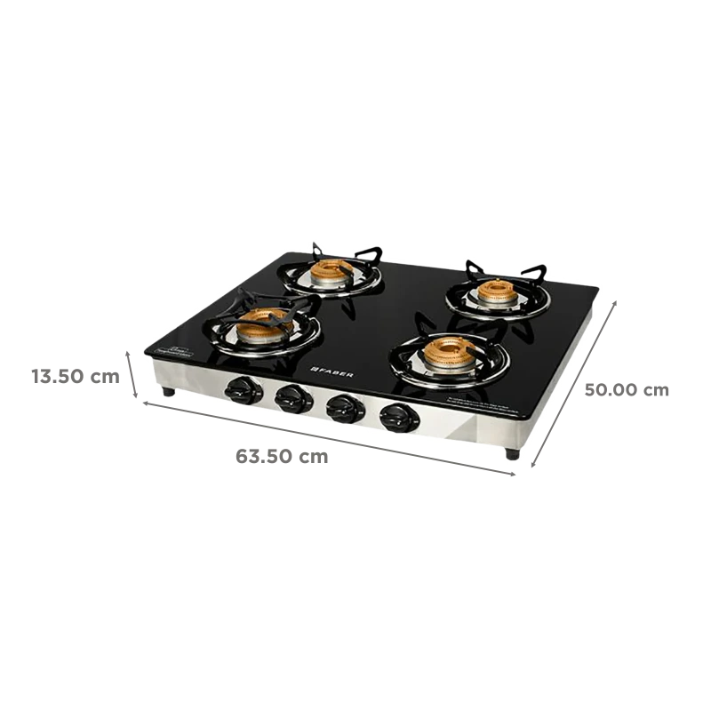 Faber Jumbo 4BB 4 Burner Glass Top Gas Stove