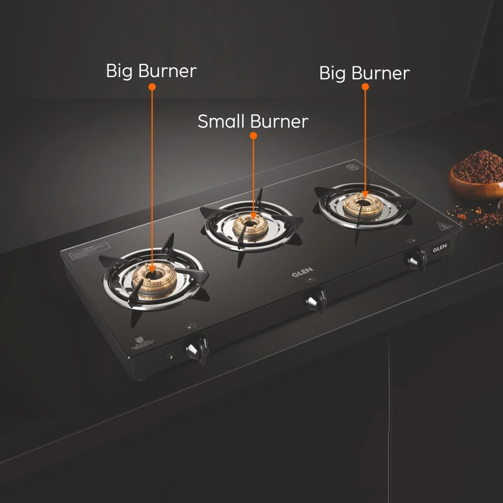 Glen 1030 3 Burner Glass Top Gas Stove