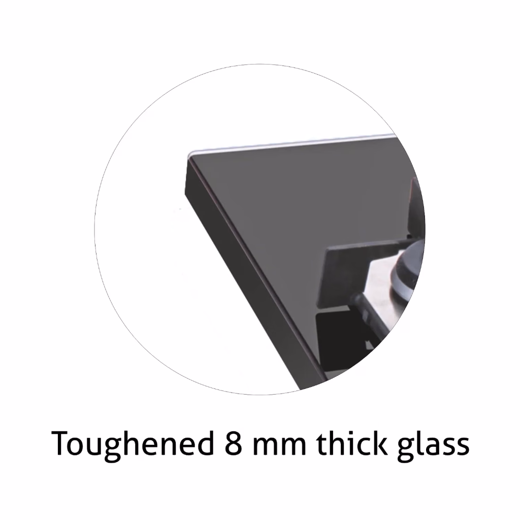 Glen 1074 SQF 4 Burner Built-in Glass Hob (Italian Double-Ring)
