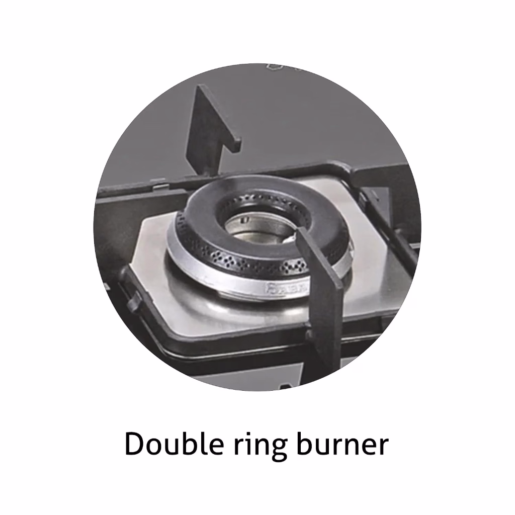 Glen 1074 SQF 4 Burner Built-in Glass Hob (Italian Double-Ring)