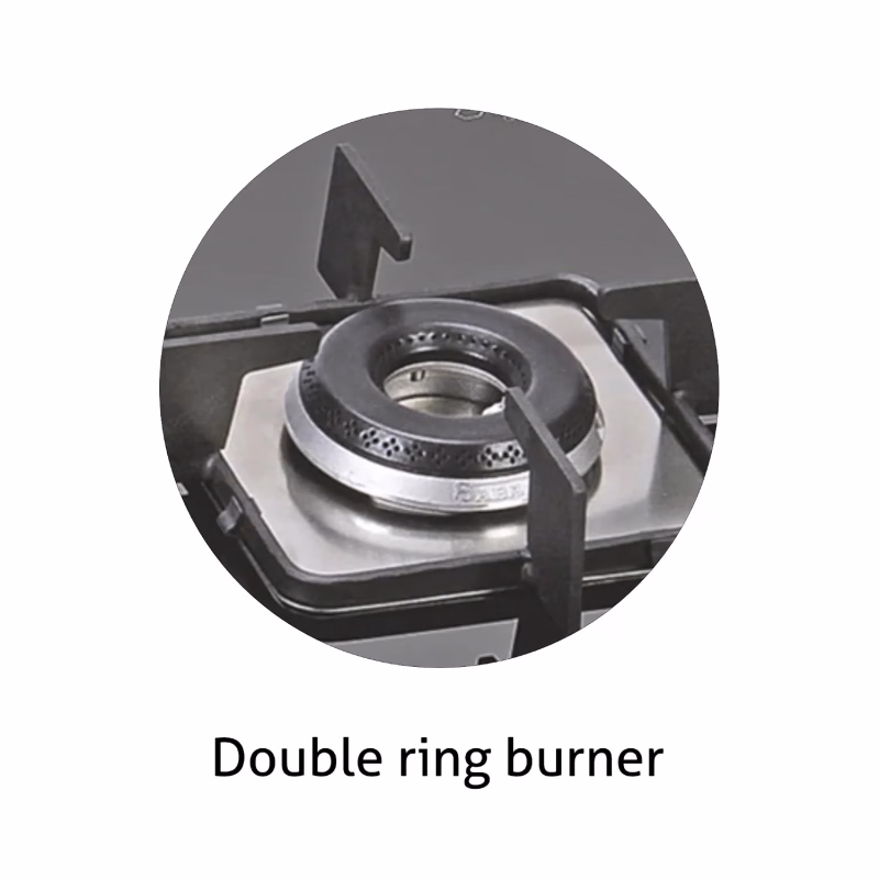 Glen 1074 SQF 4 Burner Built-in Glass Hob (Italian Double-Ring)