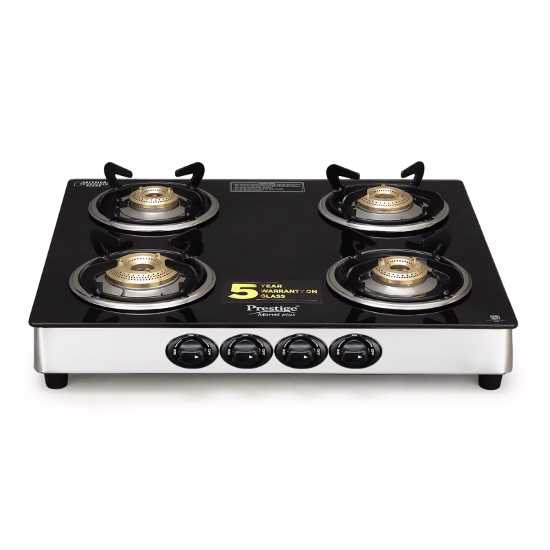 Prestige Marvel Plus GTM 04 4 Burner Glass Top Gas Stove