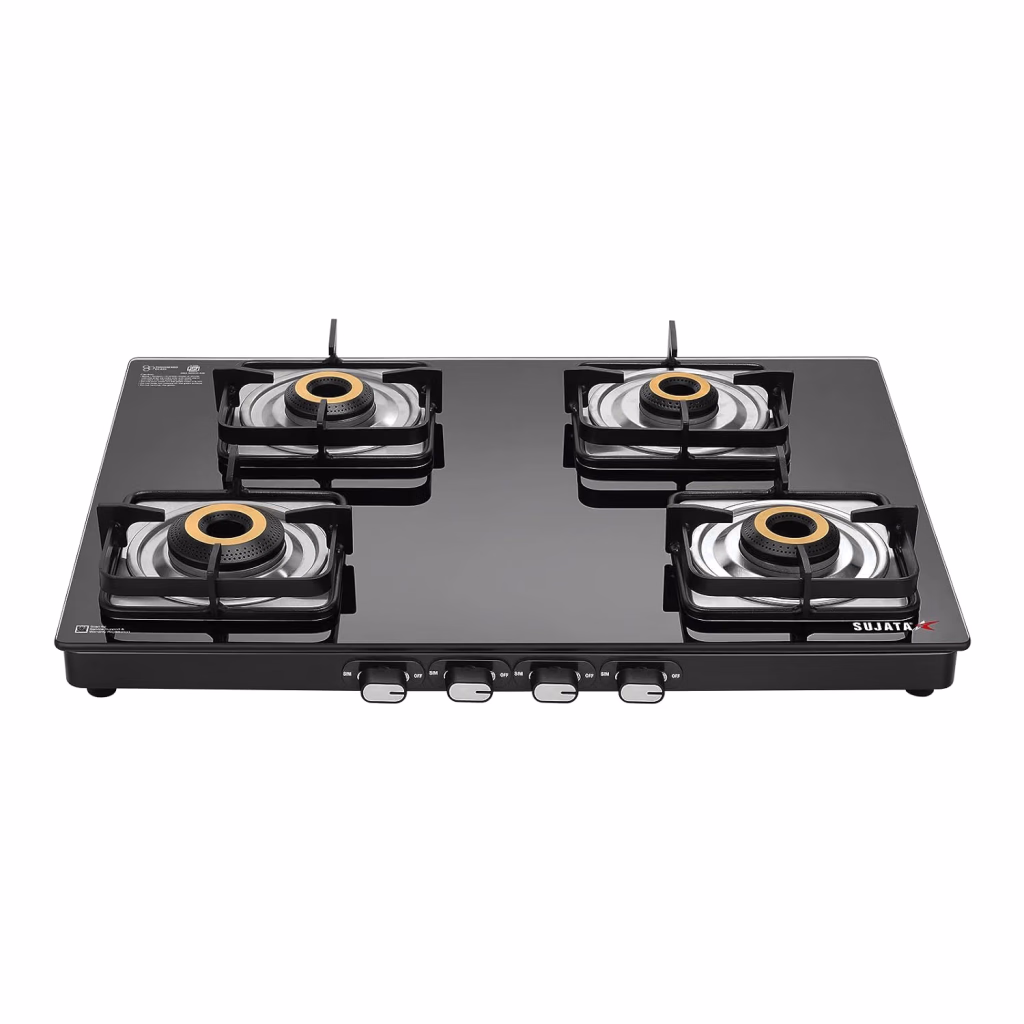 Sujata Classic 4 Burner Glass Top Gas Stove