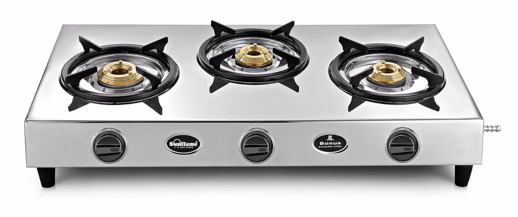 Sunflame Bonus DX 3 Burner Stainless Steel Gas Stove