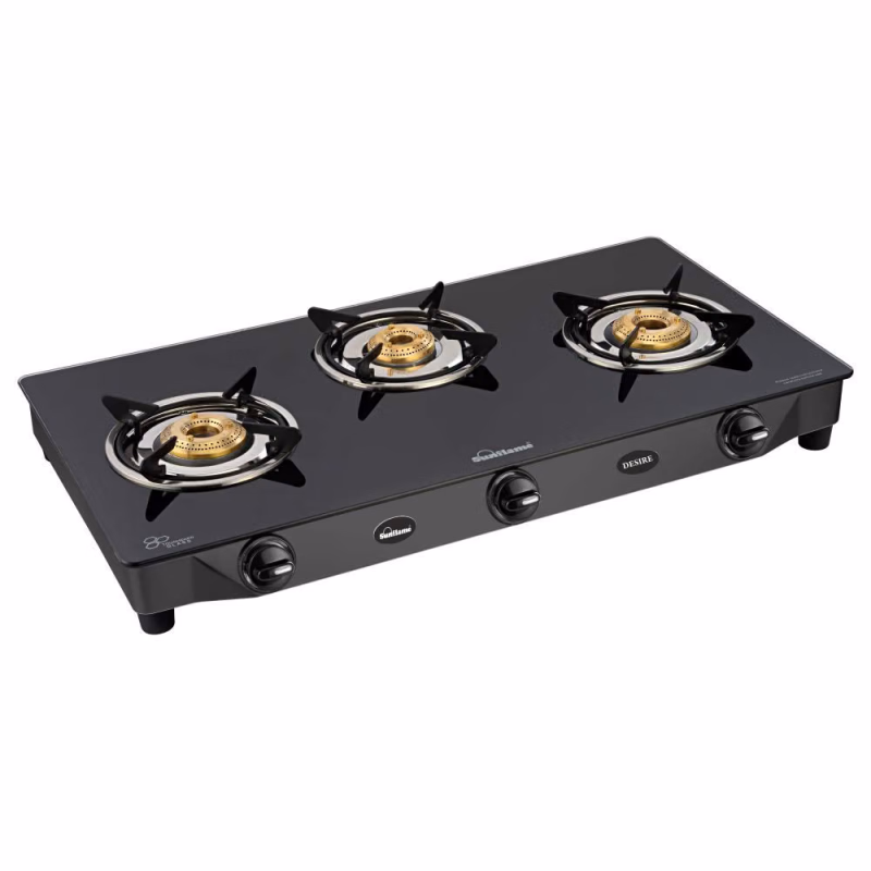 Sunflame Desire GT 3 Burner Glass Top Gas Stove