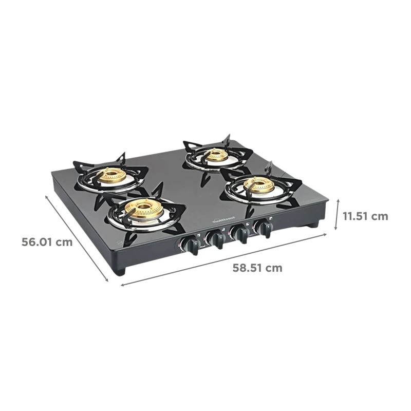 Sunflame Prime 4 Burner Stainless Steel Gas Stove