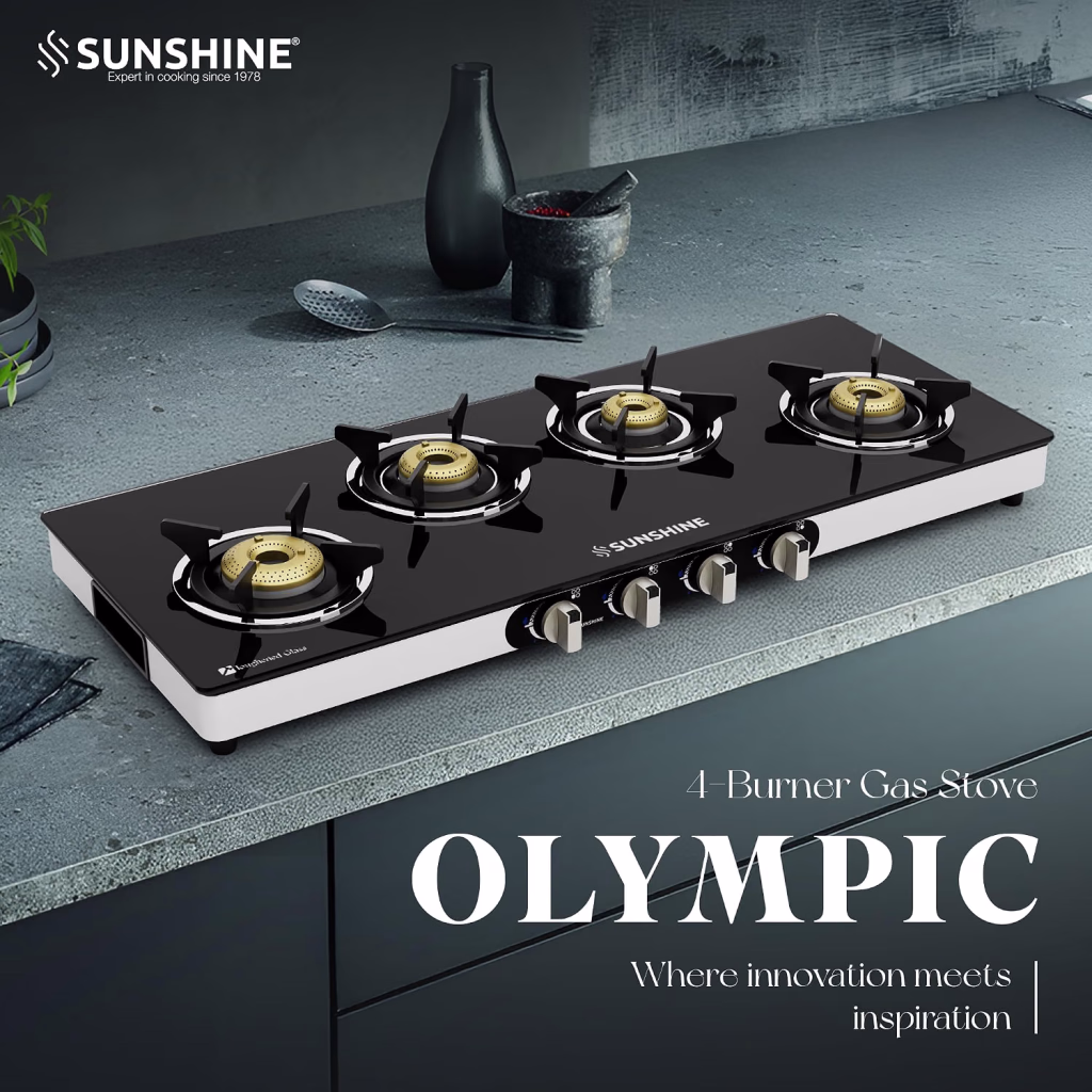 Sunshine Alfa Olympic Long 4 Burner Gas Stove