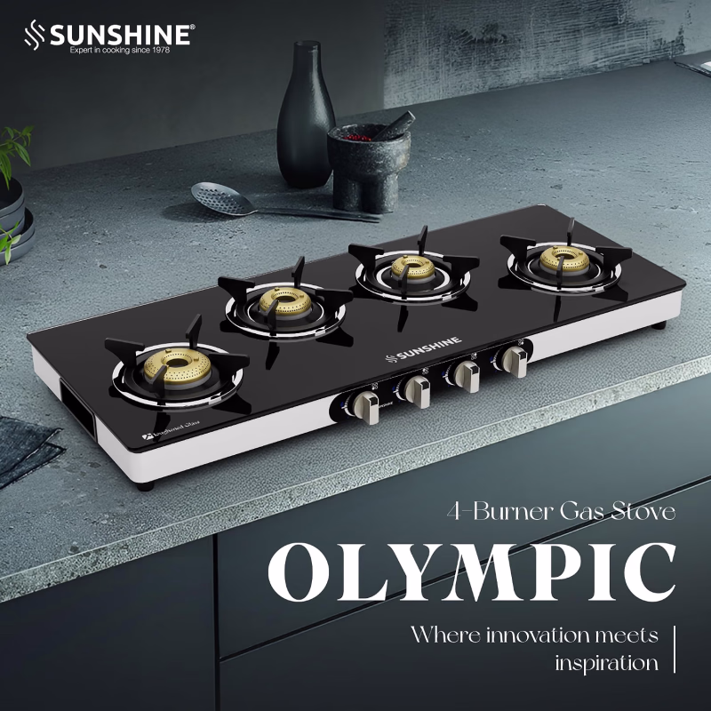 Sunshine Alfa Olympic Long 4 Burner Gas Stove