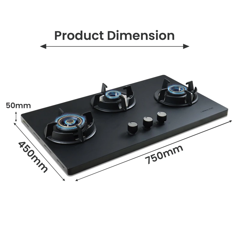 Sunshine Carnival Plus Matte 3 Burner Auto-Ignition Hob