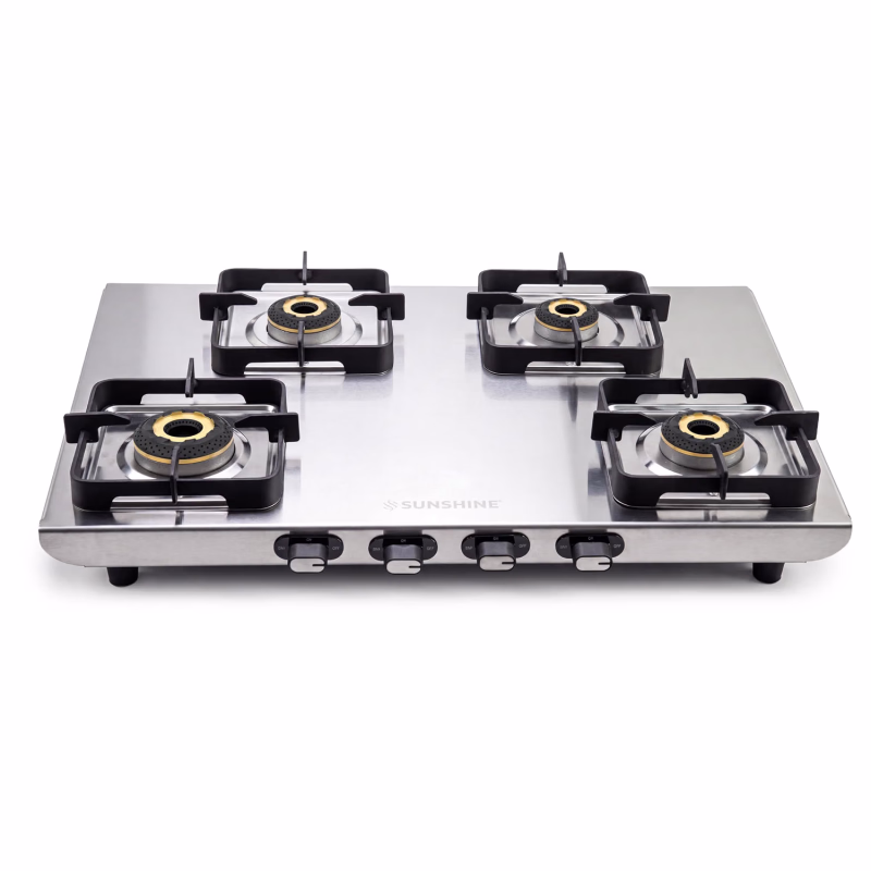 Sunshine Curvv Premium 4 Burner Matte Stainless Steel Gas Stove
