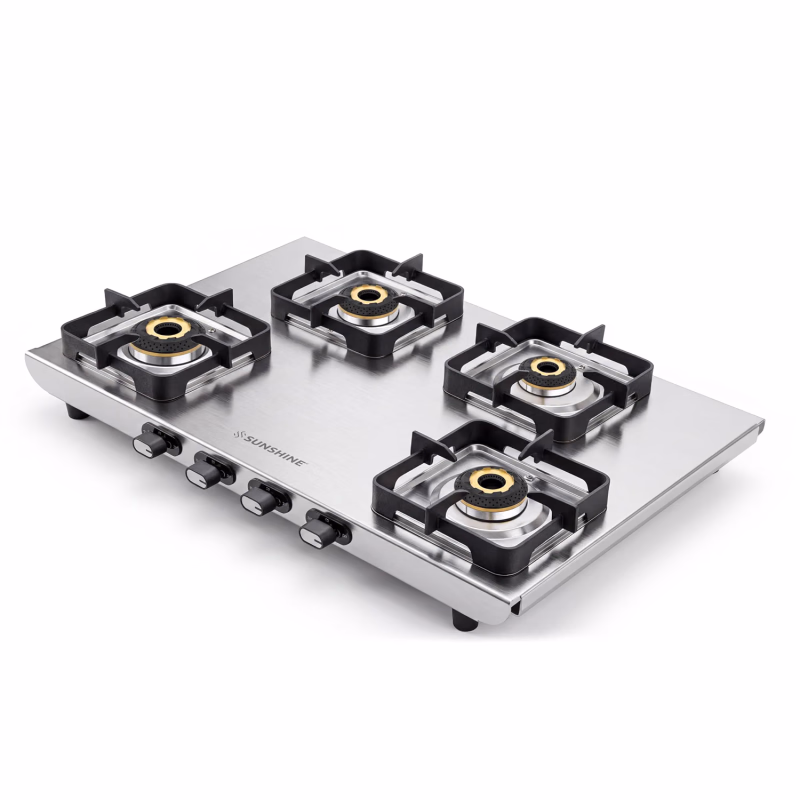 Sunshine Curvv Premium 4 Burner Matte Stainless Steel Gas Stove