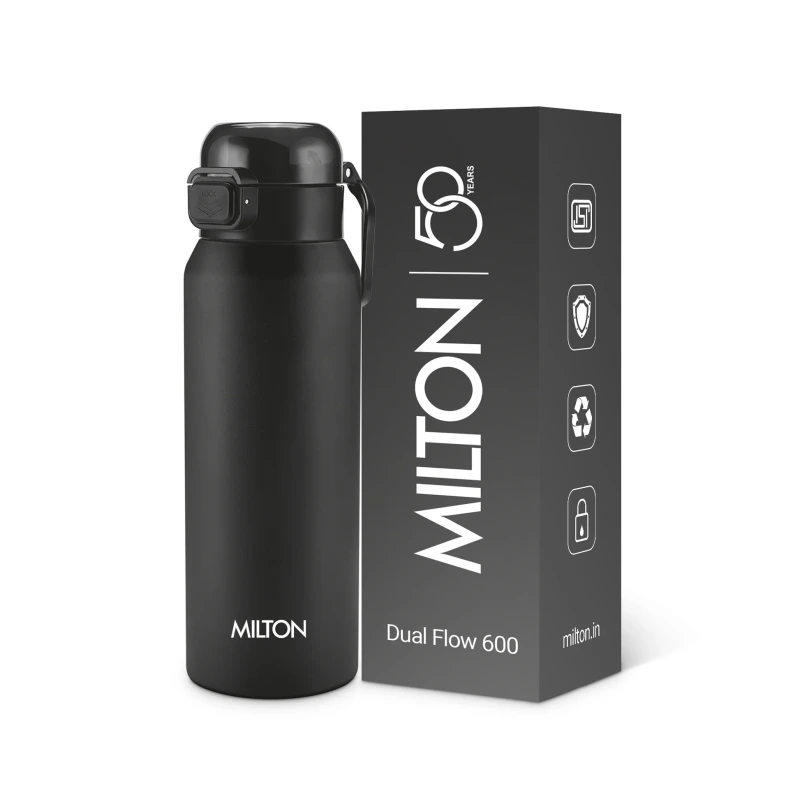 Milton Dual Flow Thermosteel Bottle 595 ml Black